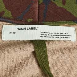 Off-White Green Camouflage Print Cotton Knit Hooded Zip-Up Jacket XL