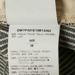 Pre Owned Off-White Navy Blue & White Striped Denim Ruffled Asymmetric Skirt S