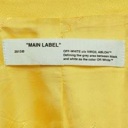 Off-White Yellow Satin Belted Open Front Jacket M