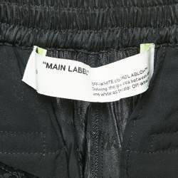 Off-White Black Logo Jacquard Satin Blouse and Pants Set L