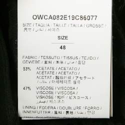 Off-White Black Logo Jacquard Satin Blouse and Pants Set L