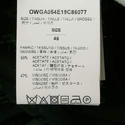 Off-White Black Logo Jacquard Satin Blouse and Pants Set L