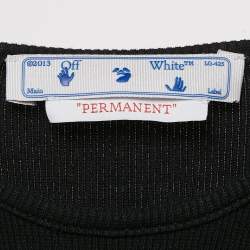 Pre Owned Off-White Black Logo Rib-Knit Midi Tank Dress XS