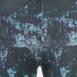 Pre Owned Off-White Black Abstract Print Jersey Flared Leggings S