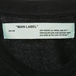 Off-White Black Print Cotton Jersey Crew Neck T-Shirt S