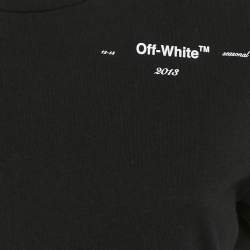 Off-White Black Print Cotton Jersey Crew Neck T-Shirt S