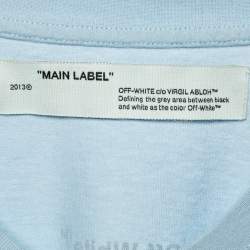 Off-White Blue Printed Jersey Crewneck T-Shirt M
