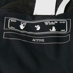 Pre Owned Off-White Black Print Stretch Knit Active Leggings S/M