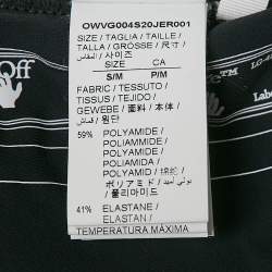 Pre Owned Off-White Black Print Stretch Knit Active Leggings S/M