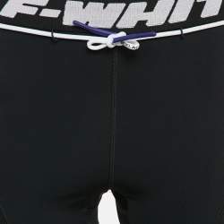 Pre Owned Off-White Black Print Stretch Knit Active Leggings S/M
