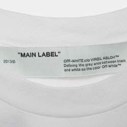 Off-White White Cotton Asymmetric Fishnet Hem T-Shirt S