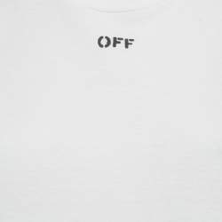 Off-White White Cotton Asymmetric Fishnet Hem T-Shirt S