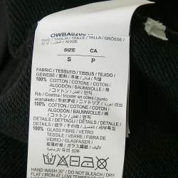 Pre Owned Off-White Black Logo Crystal Embellished Cotton Crew Neck Sweatshirt S