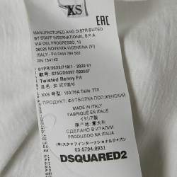 Pre Owned Off-White White Printed Cotton Twisted Renny Fit T-Shirt XXS