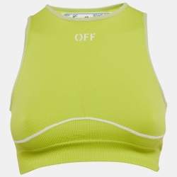 Pre Owned Off-White Fluorescent Yellow Jersey Seamless Bra Top S/M