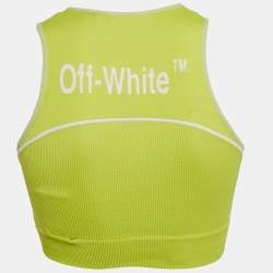 Pre Owned Off-White Fluorescent Yellow Jersey Seamless Bra Top S/M