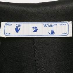 Off-White Black Printed Satin Button Front Belted Tokyo Dress XS