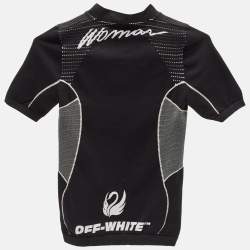 Off-White Black Jersey High Neck Athletic T-Shirt S