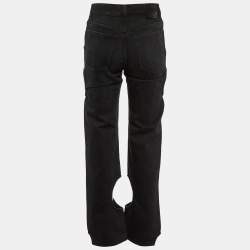 Pre Owned Off-White Black Denim Cutout Detail Jeans S