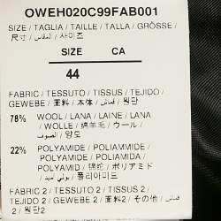 Off-White Black Wool and Leather Bomber Jacket M