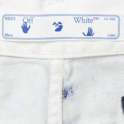 Off-White White Cow Print Denim Straight Leg Jeans M Waist 27"