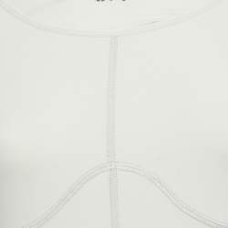 Off-White Grey Off Print Jersey Turtle Neck Bodycon Dress M
