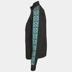 Off-White Black Glitter OW Band Trim Jersey Track Jacket S