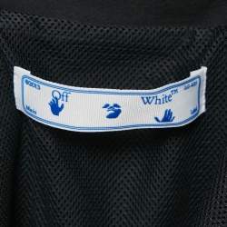 Off-White Black Glitter OW Band Trim Jersey Track Jacket S