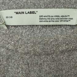Pre Owned Off-White Silver Logo Fleece Knit Crew Neck Jumper S