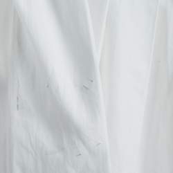 Off-White White Embroidered Cotton Pleated Mini Shirt Dress XS