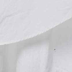 Off-White White Embroidered Cotton Pleated Mini Shirt Dress XS