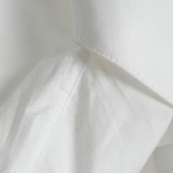 Off-White White Embroidered Cotton Pleated Mini Shirt Dress XS
