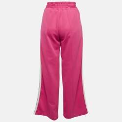 Off-White Pink Cotton Jersey Side Striped Track Pants L