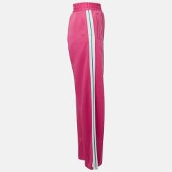 Off-White Pink Cotton Jersey Side Striped Track Pants L