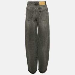 Off-White Grey Light Washed Denim Boy Friend Jeans M/Waist 28"