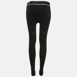 Off-White Black Jersey Drawstring Active Leggings L