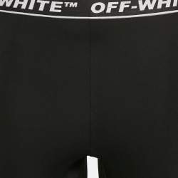 Off-White Black Logo Waistband Jersey Active Leggings L