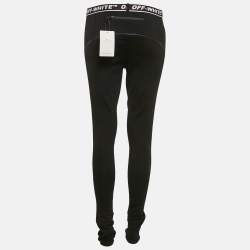 Off-White Black Logo Waistband Jersey Active Leggings L