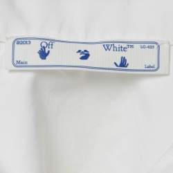 Off-White White Embroidered Cotton Short Sleeves Shirt S