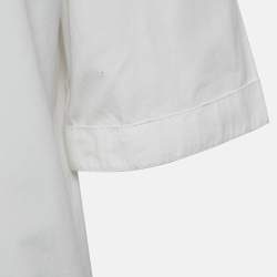 Off-White White Embroidered Cotton Short Sleeves Shirt S