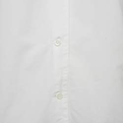 Off-White White Embroidered Cotton Short Sleeves Shirt S