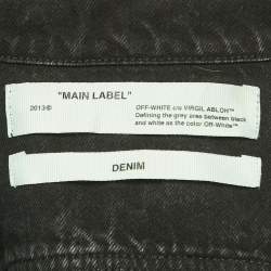 Off-White Black Embroidered Denim Button Front Jacket S