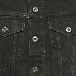Off-White Black Embroidered Denim Button Front Jacket S