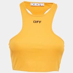 Off-White Orange Basic Lux Rowing Crop Tank Top S