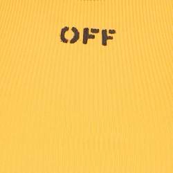 Off-White Orange Basic Lux Rowing Crop Tank Top S