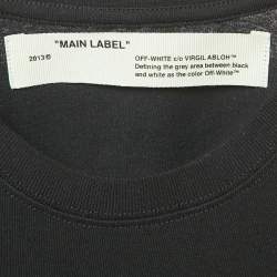 Off-White Black Leaf Embossed Jersey Crewneck T-Shirt M 