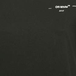 Off-White Black Leaf Embossed Jersey Crewneck T-Shirt M 