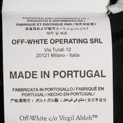 Off-White Black Floral Logo Print Cotton Crew Neck T-Shirt L
