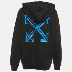 Pre Owned Off-White Black Painted Arrows Cotton Reg Hoodie S