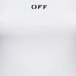 مملوكة مسبقًا Off-White White Off Print Cotton Tank Top S 